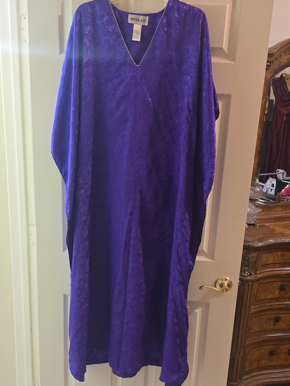 Purple V-Neck Caftan Dress
